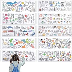 10 Pieces Children Drawing Roll, 12×39 inches Coloring Paper Multicolor