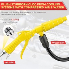 Coolant System Flush Gun, Lever Action Heater Core Flush Kit, Yellow