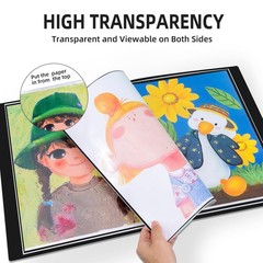 Large 18″x24″ Art Portfolio Binder with 30 Plastic Sleeves Display 60 Pages
