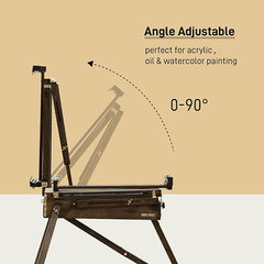 French Easel for Painting, Deluxe Beech Wooden Field & Studio Sketchbox Easel St