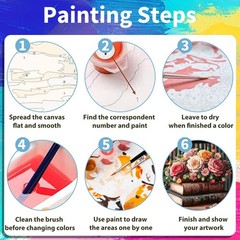 Book Paint by Numbers Kit for Adults with Frame, Book Paint by Number for Adults