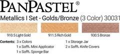 PanPastel Artist Pastels by GOLDEN, Metallics Set, 3 Color, Professional Artist