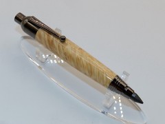 Chrome finish 5.6mm Sketch Pencil. Hand made with Stabilized Box Elder Burl.#149