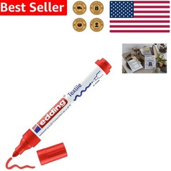 Permanent Red Textile Marker Pen 4500 Series Quick Dry Fabric Drawing 2-3mm Nib