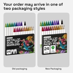 ARTISTRO 24 Metallic Acrylic Paint Markers – Paint Pens for Drawing, Brush + …