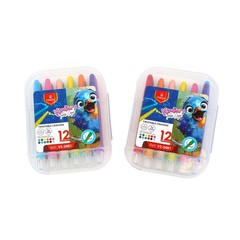 VERTEX Kindiart 12 Pcs Twistable Crayons Set Non-Toxic No Mess Color Sticks Kids