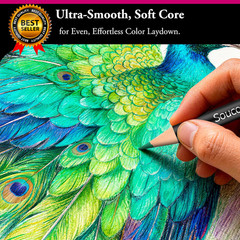 72-Color Colored Pencils for Adult Coloring Books, Soft Core, Back to School