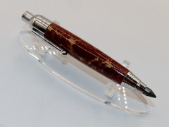 Chrome finish 5.6mm Sketch Pencil. Hand made with Red TruStone. #159