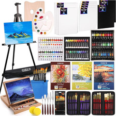 ESRICH 141PCS Deluxe Artist Painting Set, Painting Supplies with 84 Paint(Oil