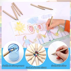 12 Pack Mini Colored Pencils Bulk with Sharpener 12 Color Pencils for Kids Dr…