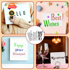 CllyCnny 30Pcs Letter Stencils for Painting : Reusable 1/2 to 2 Large, White