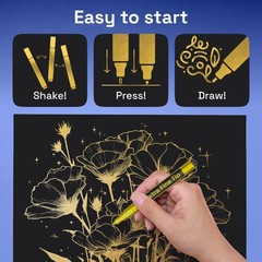 Gold Acrylic Paint Markers – 0.7mm Extra Fine-Tip Metallic Pens for Crafting