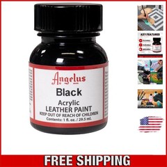 1 Fl Oz Black Leather Paint – Non-Toxic, Quick-Drying & Customizable Solution
