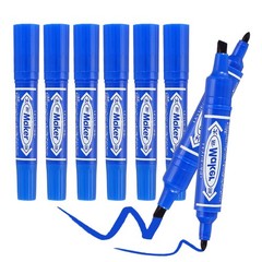 Broad & Fine Tip Markers, 8Pcs Oil-Based Markers Highlighter, Blue