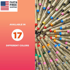 Pigma Micron Fineliner Pens – Archival Black Ink Pens – Pens Sizes – 6 Pack