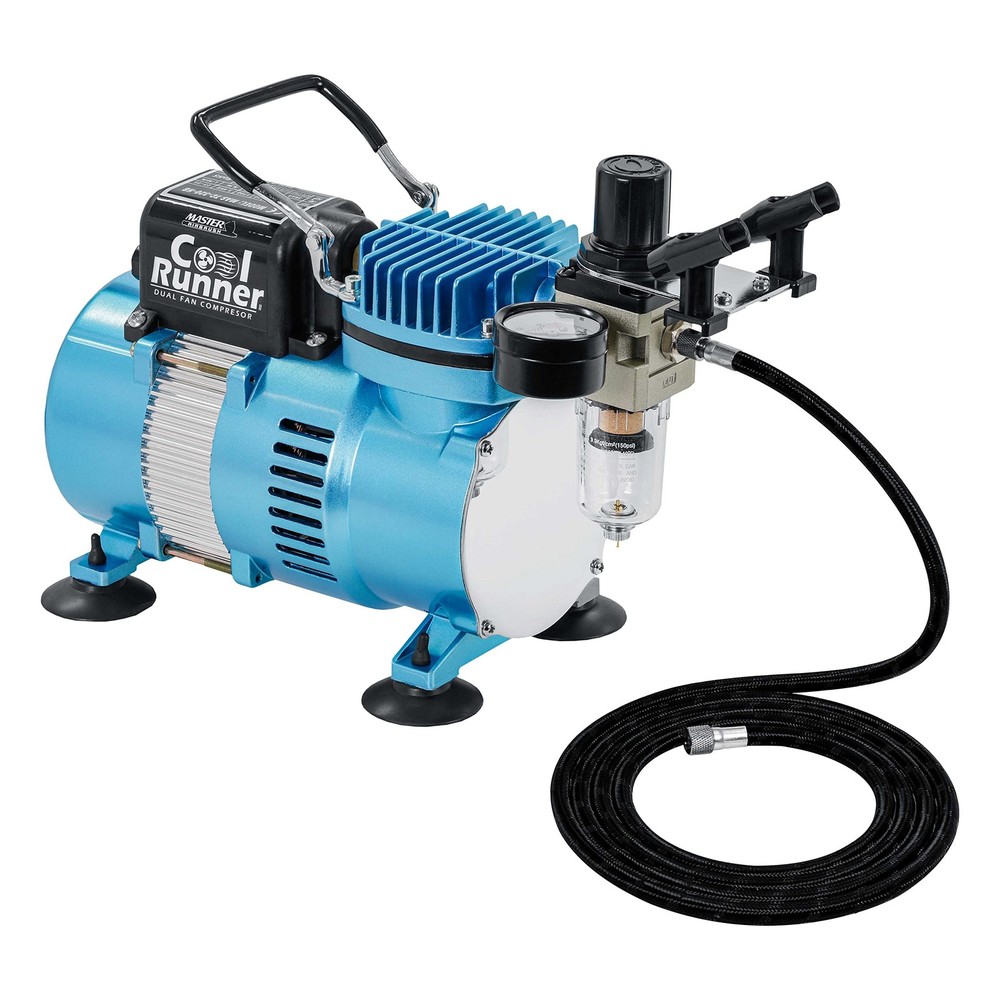 Air Brush Kit with Air Compressor TC-320, 1/5 HP Cool Runner II Dual Fan with…