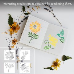 60 Pcs Flower Stencils for Painting Reusable DIY Painting Stencils, 3×3 Inch …