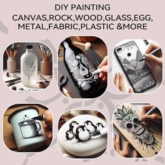 8 Pack Black Bold and Fine Dual-tip Acrylic Paint Marker for DIY Glass 8 Black