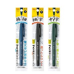 Pentel calligraphy sign pen pigment type 3 types set XSES15P-3AMZ black