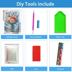 Rose Diamond Art Kits for Adults,Butterfly Round Full Drill 5D Diamond Painting