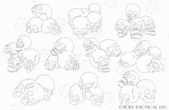 Camouflage Adhesive Airbrush Spray Paint Mask Gun RC Model Stencils SKULL 4 PACK