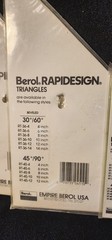 Berol RAPIDESIGN Triangles LOT OF 5 – 4 x 10inch 45°/90° & 1 x 6inch 45°-90°