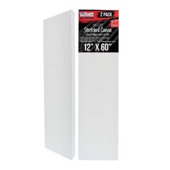 12″ x 60″ Gallery Depth 1-1/2″ Profile Stretched Canvas 2-Pack – Gesso Primed
