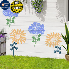 8 Pcs Large Flower Stencils for Painting, 11.81 X Inch Large, White