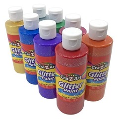 8 PCS 4oz Washable Glitter Paint Bulk Pack Assorted Colors For Craft Art