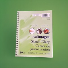 Sketch Diary by realimages White Drawing Paper, 80 Sheets, 11 x 8.5 Inches