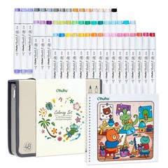 Alcohol Markers 48 Colors Dual Tip Refillable AP Certified Ohuhu Honolulu Book