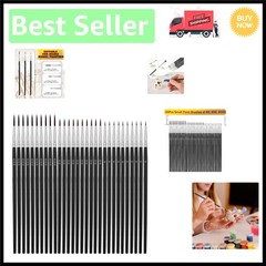 30Pcs Detail Paint Brushes, Fine Tip Paint Brush with 3 Sizes #0#00#000 Mini