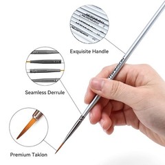 Transon Fine Detail Paint Brush Set 15pcs for Miniature Models 15 PCS, Nickel
