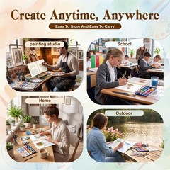 Watercolor Workbook for Adults, Beginner Friendly Water Coloring Book 12 Diff…