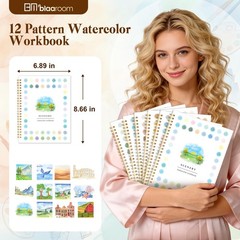 Watercolor Workbook for Adults, Beginner Friendly Water Coloring Book 12 Diff…