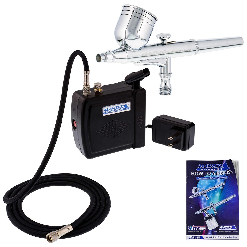Master Airbrush Multi-Purpose Air Brush Kit with Mini Air Compressor, Gravity…