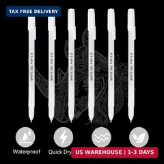 White Gel Pens, 6 Pack 0.8mm Premium White Ink Gel Pen, For Black Paper