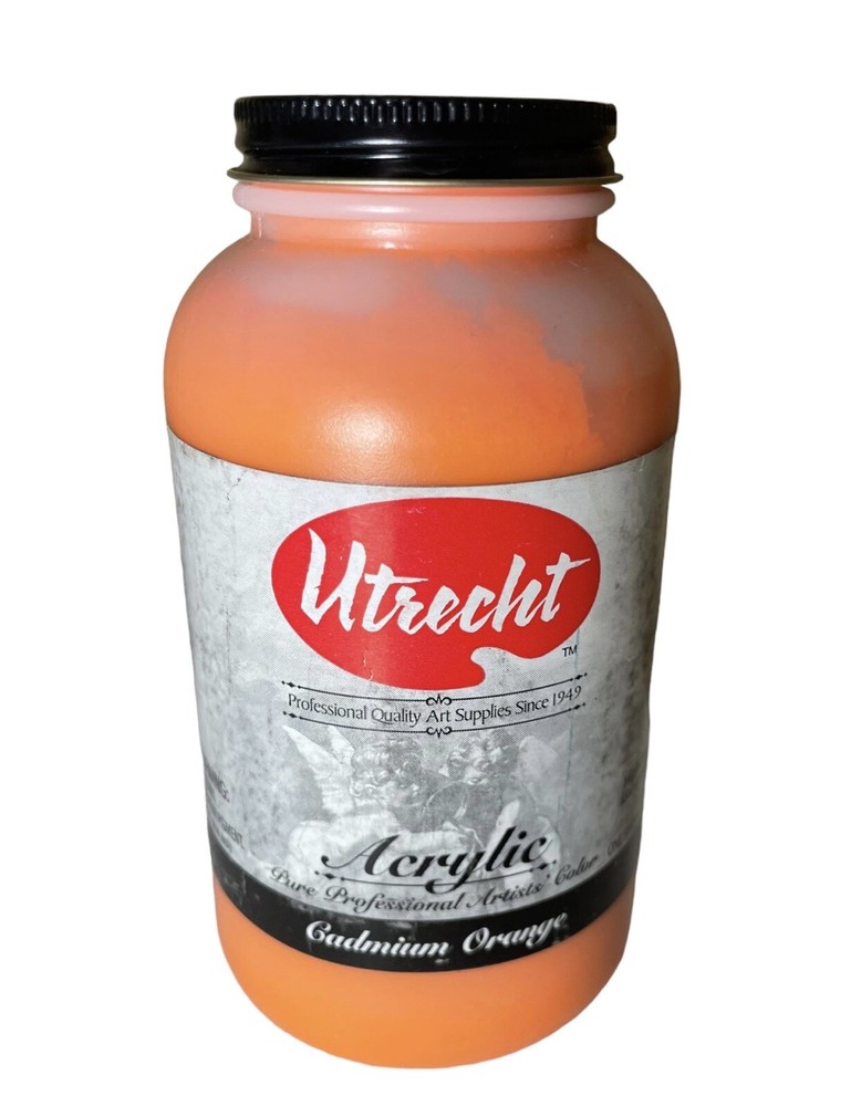 Utrecht Acrylic Orange Paint Cadmium Orange Vintage Pint