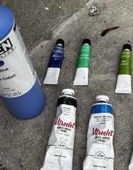 Half A 16 Oz Fluid Acrylics by GOLDEN, Cobalt Blue, Alrecht 2 Oz 8 Mini Paints