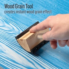 5 PCS Furniture Restoration Kit, 1 Sanding Block, 1 Wood Grainer, 3 Chip Brushes