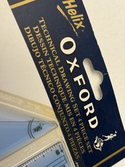 New HELIX EXPERT OXFORD Technical Drawing Set 4 Piece Protractor Triangle HW3