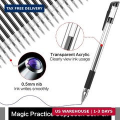 Magic grooved kids book disappearing ink pen, 2 transparent pen barrels, 25 repl