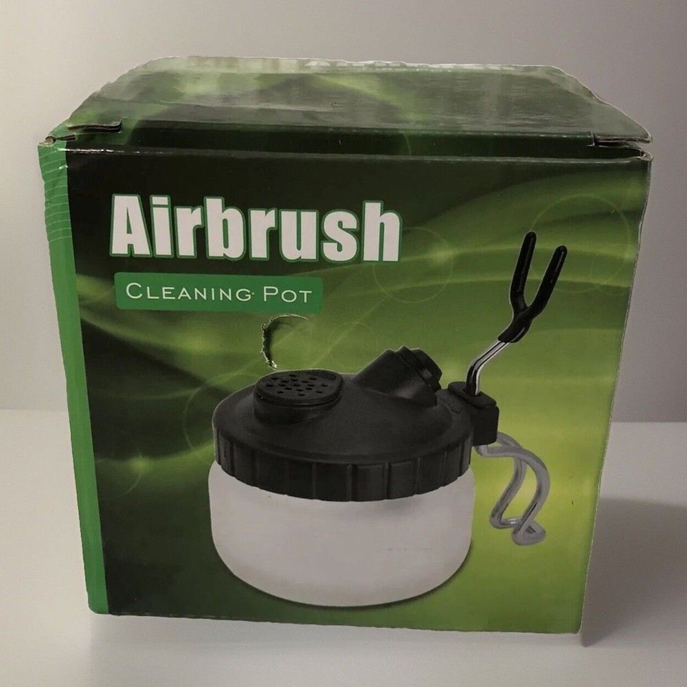 Airbrush Paint Cleaning Pot Multifunctional Station Glass Stand Filters Brushes