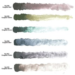 Kuretake GANSAI TAMBI GRAPHITE COLORS, 6 6 Count (Pack of 1), Graphite Colors