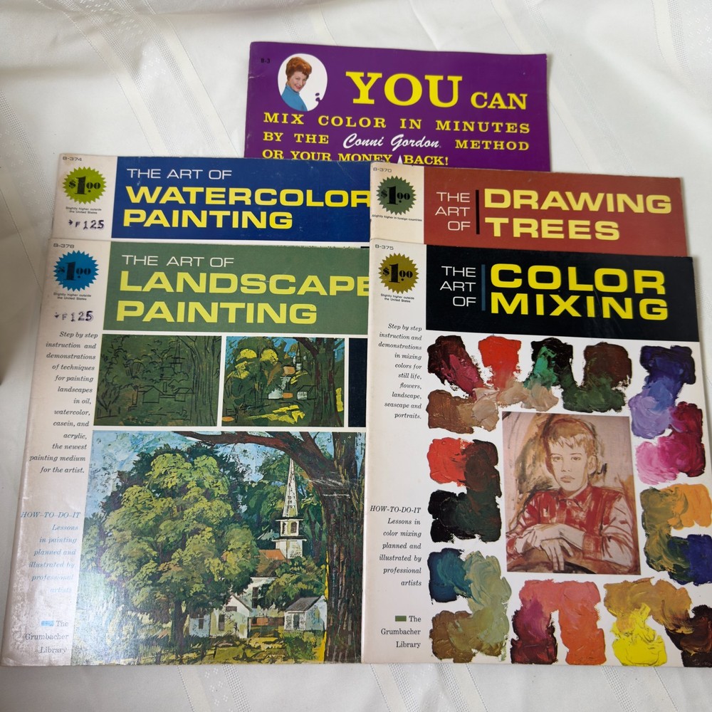 VTG Lot of 4 Grumbacher Library The Art of Drawing/Painting Trees Landscape Etc