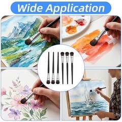 Bewudy 9 Pcs Mop Brush for Acrylic Painting – 1 Inch Oval Blending Brush