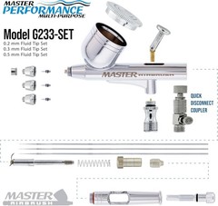 G233 Performance Pro Airbrush Kit with 3 Nozzle Sets 0.2, 0.3 & 0.5mm Needles…