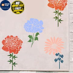 8 Pcs Large Flower Stencils for Painting, 11.81 X Inch Large, White