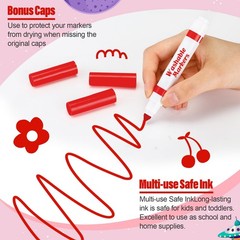 100 Pcs Washable Markers Bulk Broad Line Markers Conical Tip Coloring Drawing…