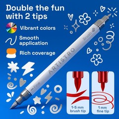 Metallic Dual-Tip Acrylic Paint Markers – Brush Fine Tip Combo